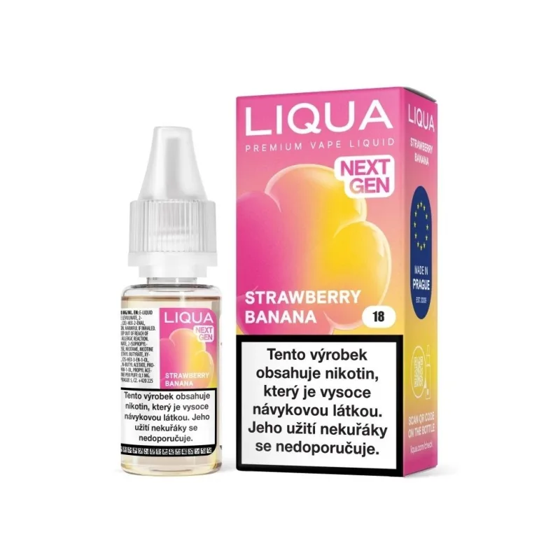 Liqua NEXT GEN - Strawberry Banana - 18mg  Jahoda a banán
