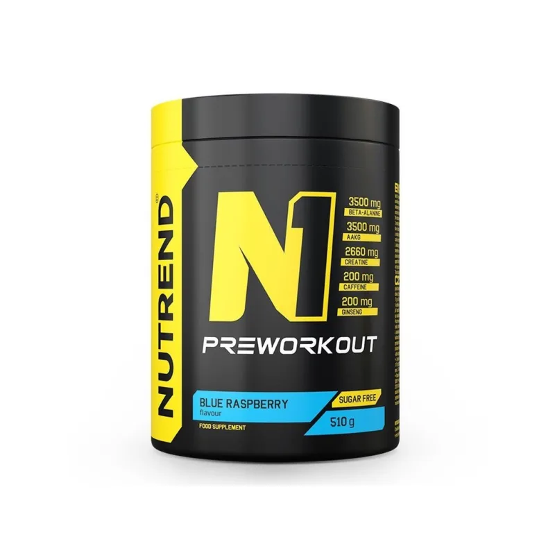 N1 PRE-WORKOT - PREWORKOUT - modrá malina 510 g NUTREND