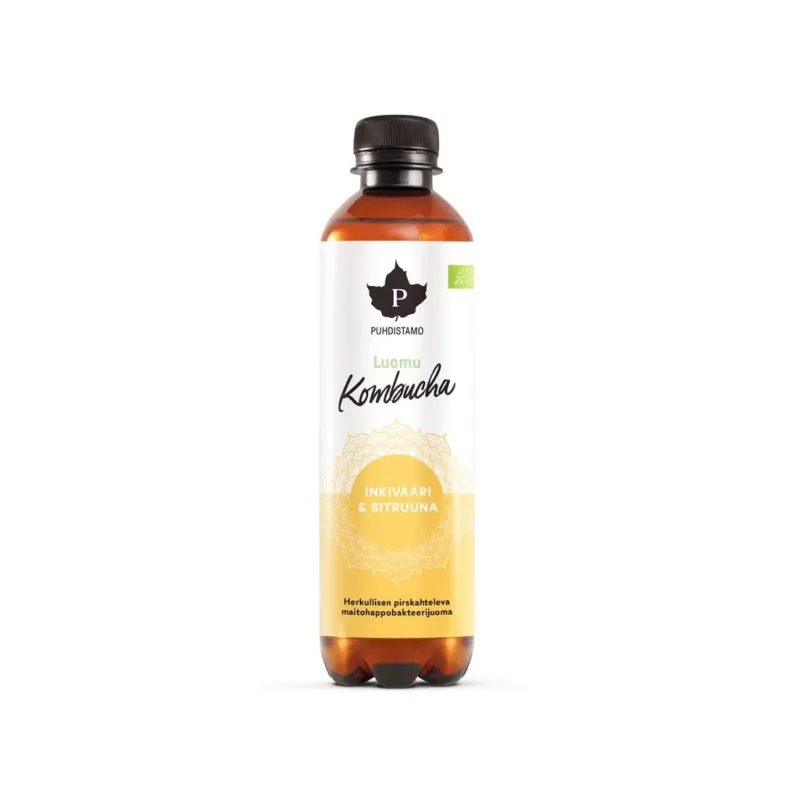 Kombucha BIO 370ml ginger lemon (Bio Kombucha zázvor-citrón)