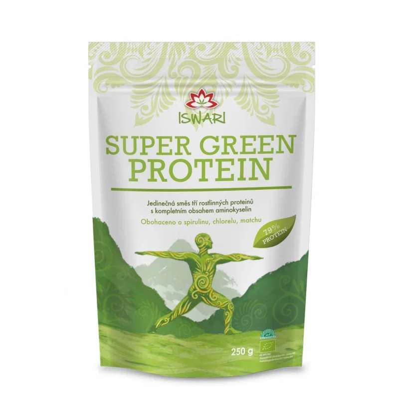 Proteín Super Green BIO VEGAN 250g Iswari