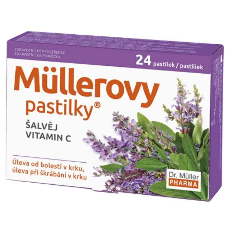 Dr. Müller Pastilky so šalviou a vitamínom C 24 ks