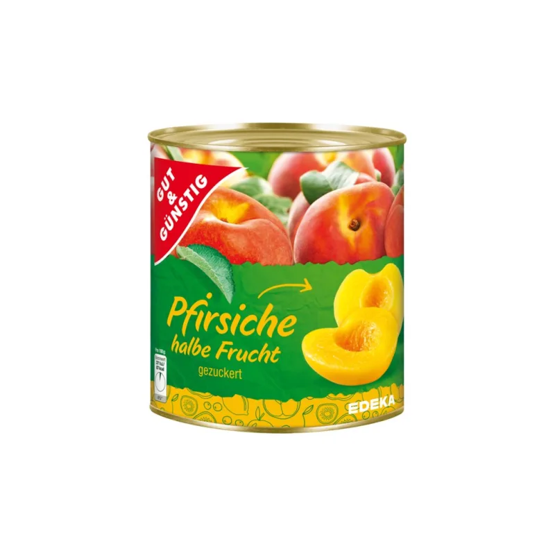 G&G Krájené broskve, loupané, slazené 820g  - originál z Německa
