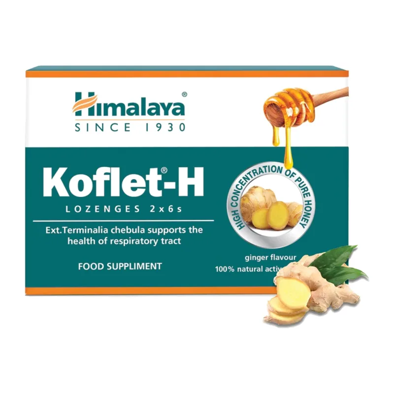 HIMALAYA Koflet-H ginger 12 pastiliek na cmúľanie