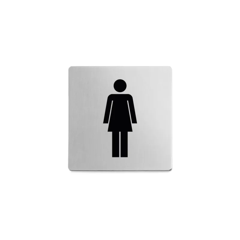 Samolepicí piktogram „Žena“ INDICI, kartáčovaná nerez