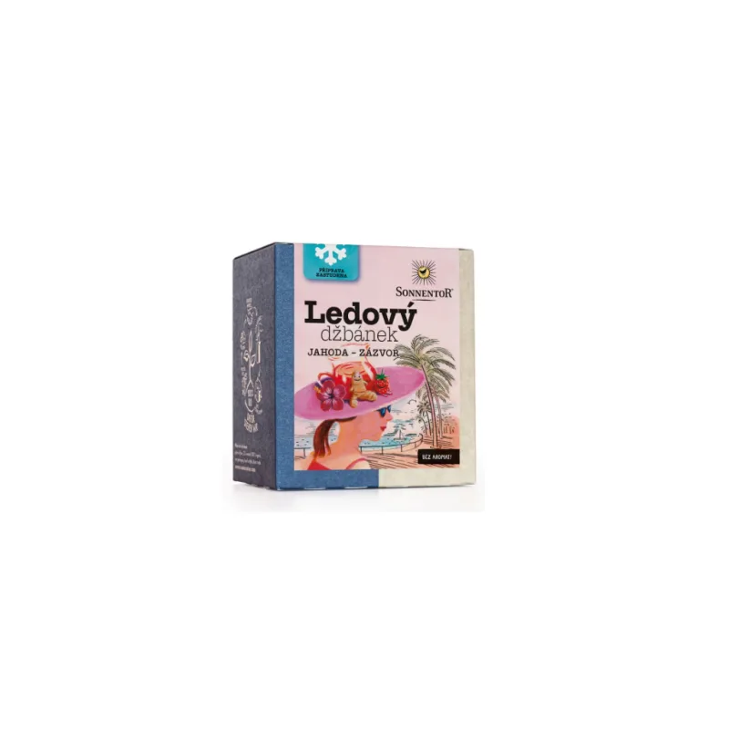 LEDOVÝ DŽBÁNEK - JAHODA A ZÁZVOR - ovocný porcovaný čaj BIO 16 x 2,8 g SONNENTOR