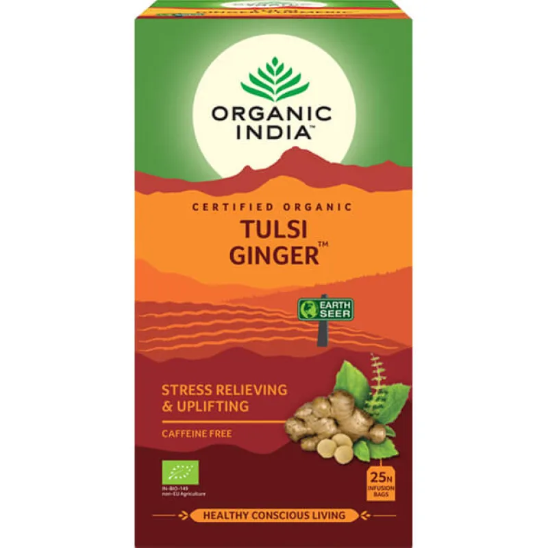 Tulsi Ginger, imunita a trávenie, porciovaný čaj, 25 vreciek