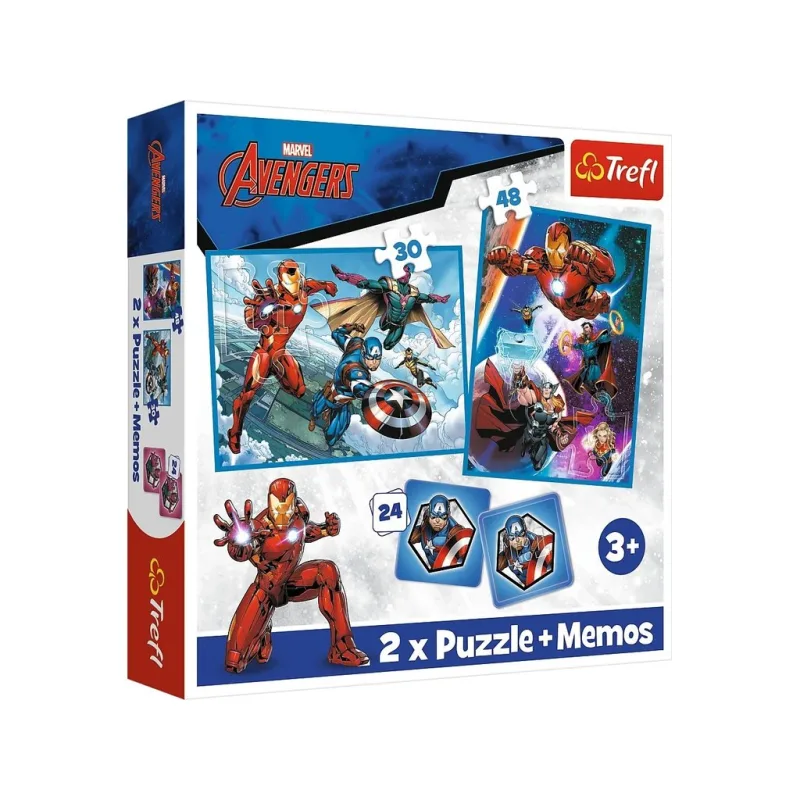 Trefl Puzzle 2v1 + pexeso - Hrdinovia v akcii / Disney Marvel The Avengers