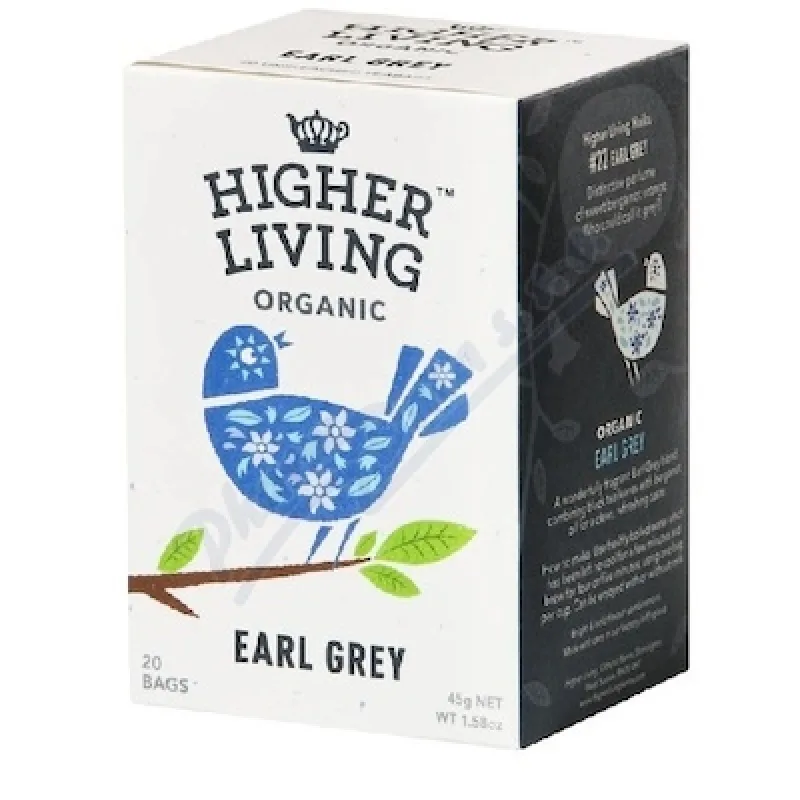Higher Living černý čaj Earl Grey BIO 20x2.25g