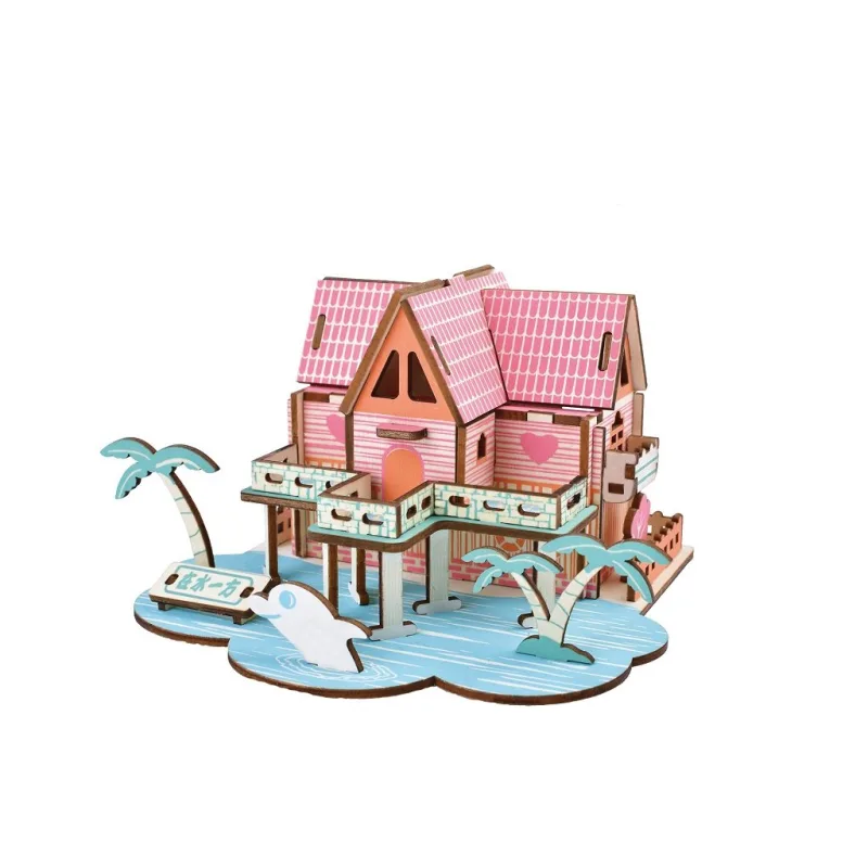 Drevené 3D puzzle Letný dom