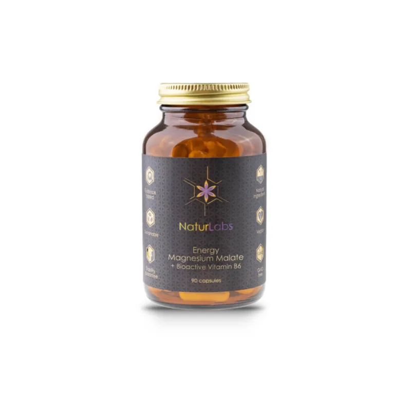 ENERGY MAGNESIUM MALATE + BIOACTIVE VITAMIN B6 - hořčík malát + bioaktivní vitamin B6 90 kapslí NATURLABS - VITALVIBE