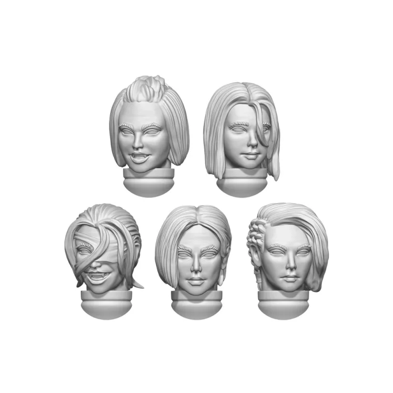 Green Stuff World 3D Printed Blood Vampire Female Heads 1:48