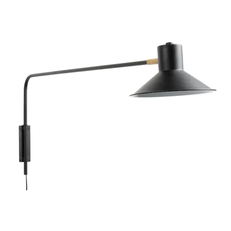 Černé kovové nástěnné světlo Kave Home Aria 86 cm