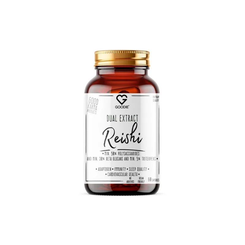 REISHI -  dual extrakt min. 50 % polysacharidů 60 kaps. GOODIE