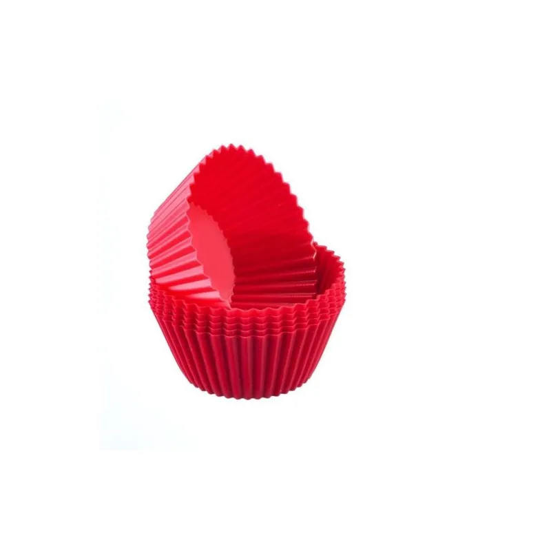 Košíčky na muffiny, silikonové ø 7 cm - červené / 6 ks