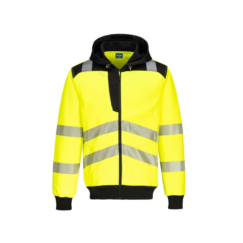 PW3 Hi-Vis mikina s kapucí na zip