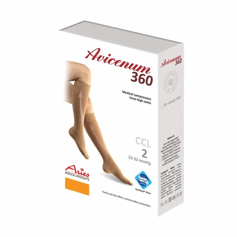 Avicenum PHLEBO 360 pančuchy lýtkové, otvorená špica XL NORMAL