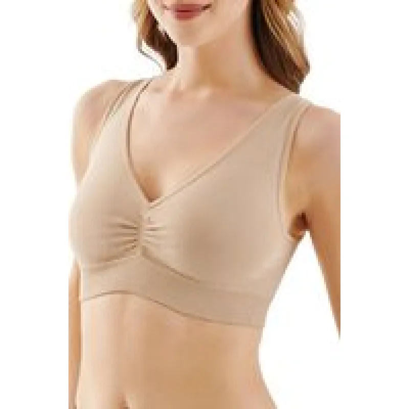 Bezešvá podprsenka Top Shape béžová (S/M)