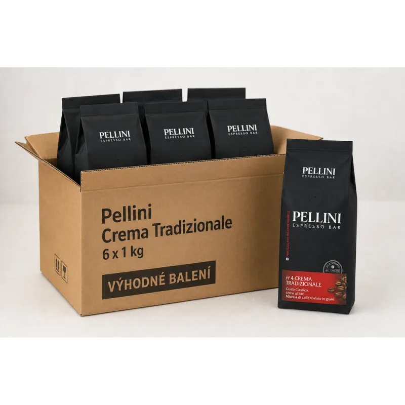 Pellini Espresso Bar Crema Tradizionale n°4 zrnková káva 6x1 kg - VÝHODNÉ BALENÍ  - výhodné balení