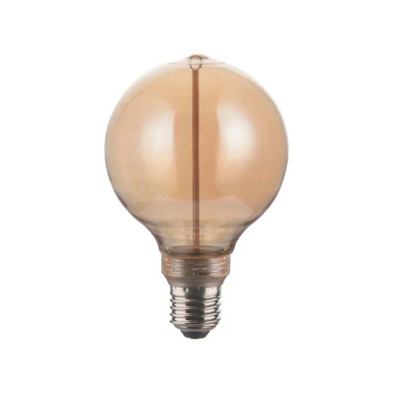 Jantarově hnědá dekorativní stmívatelná LED žárovka Deco G95 E27 4W