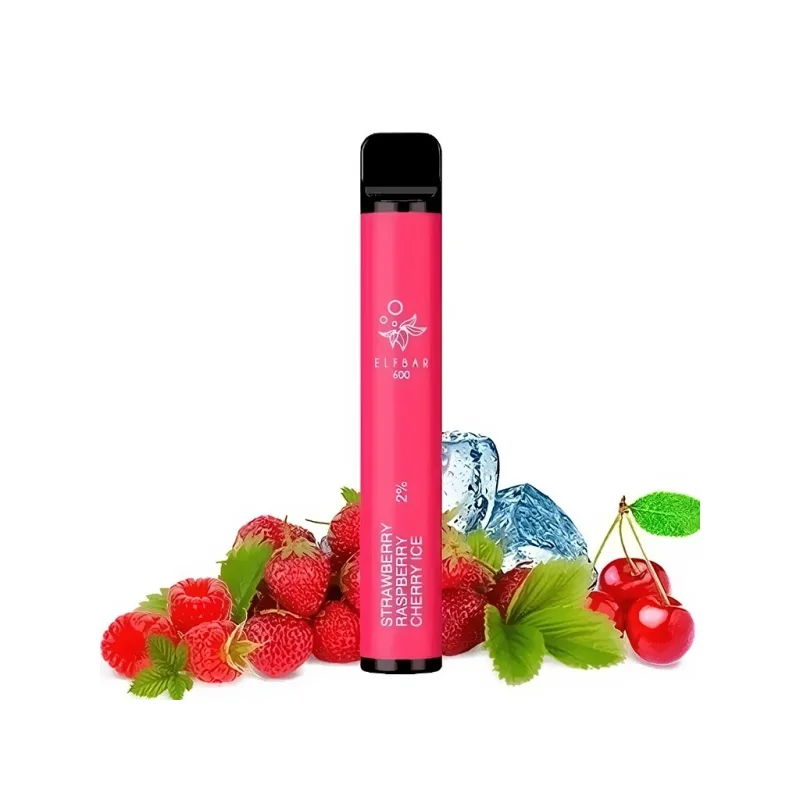 Elf Bar 600 - 20mg - Strawberry Raspberry Cherry ICE (Jahoda, malina, třešeň)