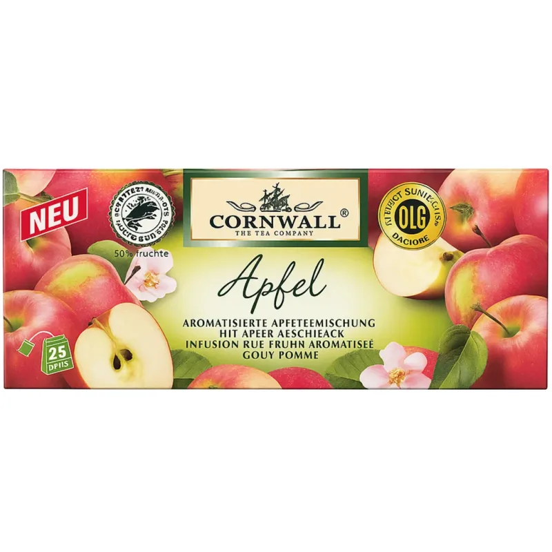 Cornwall Ovocný čaj s jablkem 25 sáčků 75 g  - originál z Německa