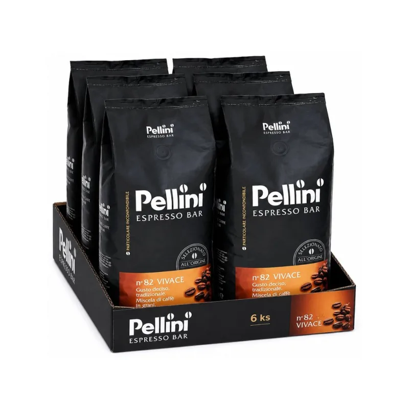 Pellini Espresso Bar n°82 Vivace zrnková káva 6x1 kg - VÝHODNÉ BALENÍ  - výhodné balení
