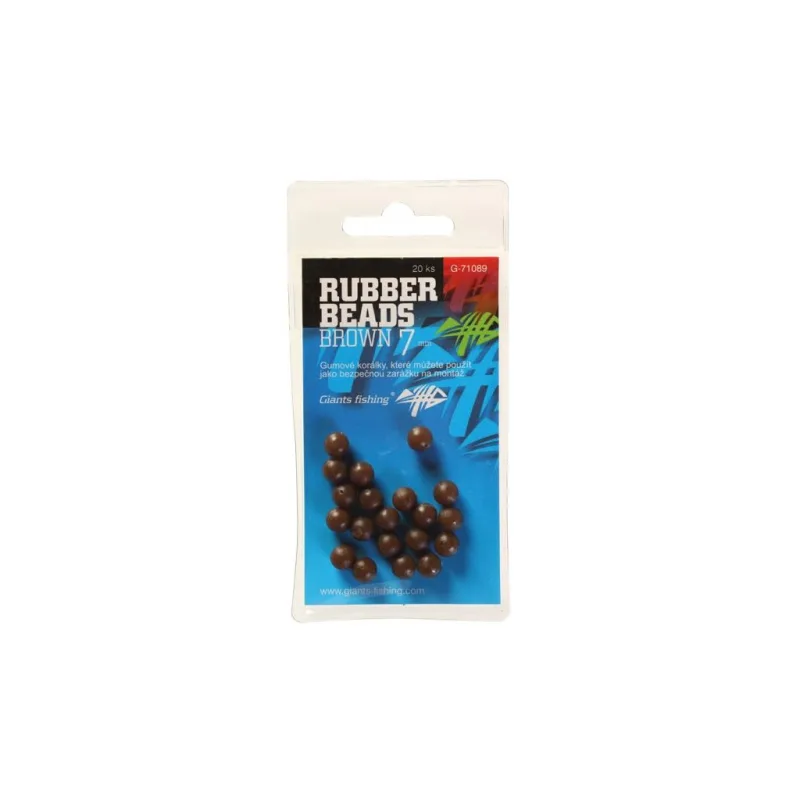 Giants fishing Gumové kuličky Rubber Beads Transparent Brown 7mm,20ks