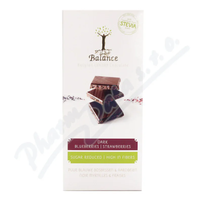 Balance Stevia hořká čoko.borůvky a jahody 85g