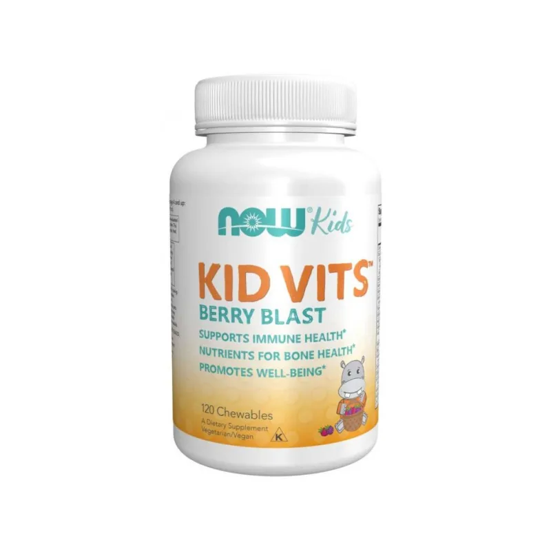 KID Vits, Berry blast, Multivitamín pro děti, 120 žvýkacích pastilek NOW KID