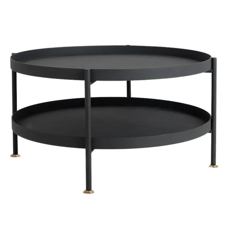 Černý konferenční stolek Nollan 80 cm s policí