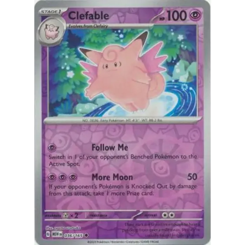 Clefable (MEW 036) - REVERSE HOLO