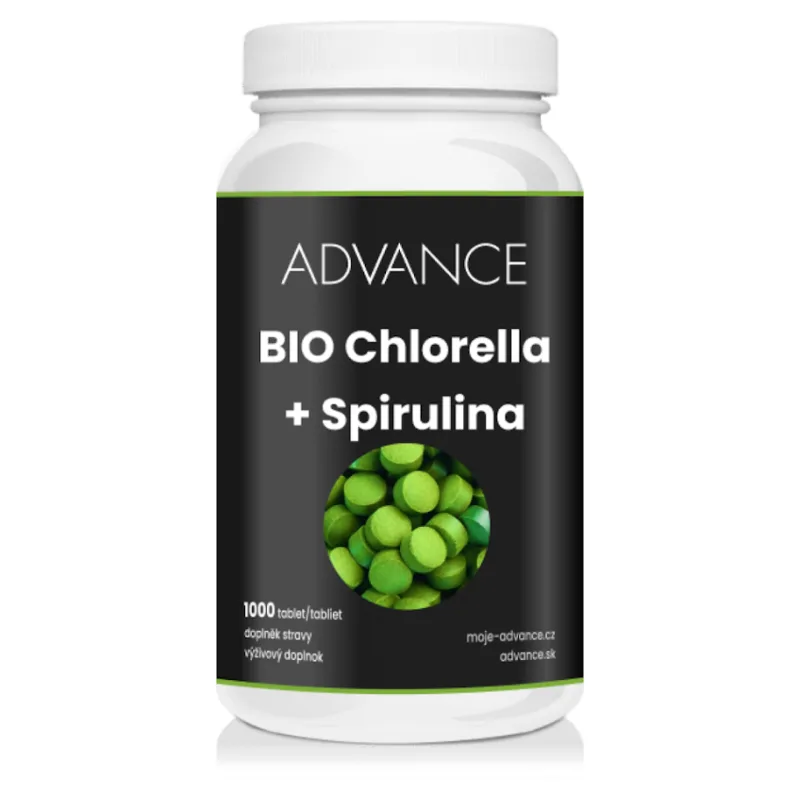 ADVANCE BIO Chlorella + Spirulina 1000 tabliet