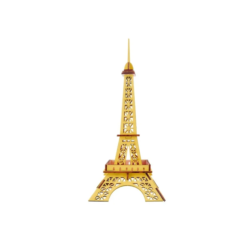 Drevené 3D puzzle Eiffelova veža žltá