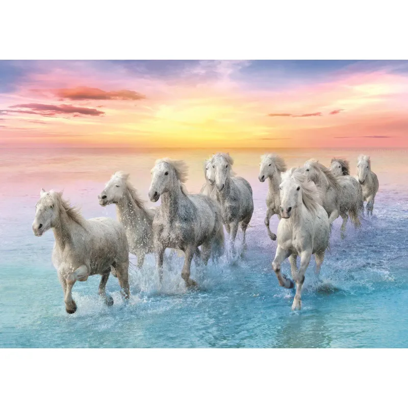 Puzzle Cválajúce biele kone