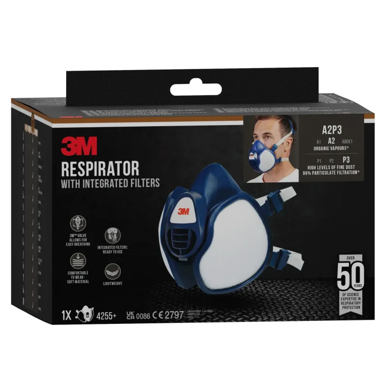 3M polomaska s integrovanými filtry, typ FFA2P3R D 4255-1