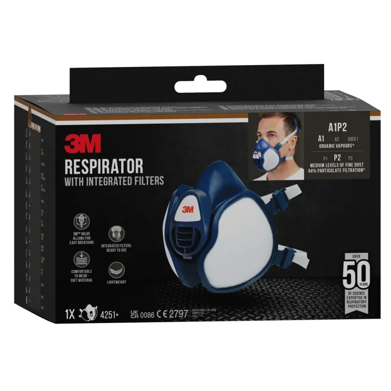 3M polomaska s integrovanými filtry, typ FFA1P2R D 4251-1