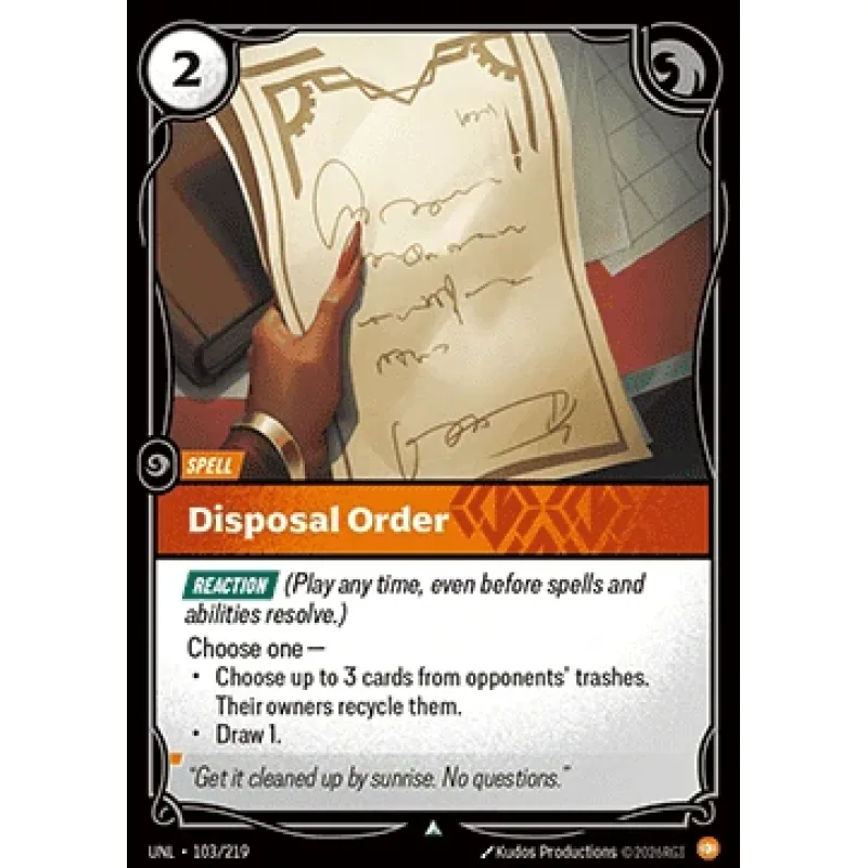 Disposal Order