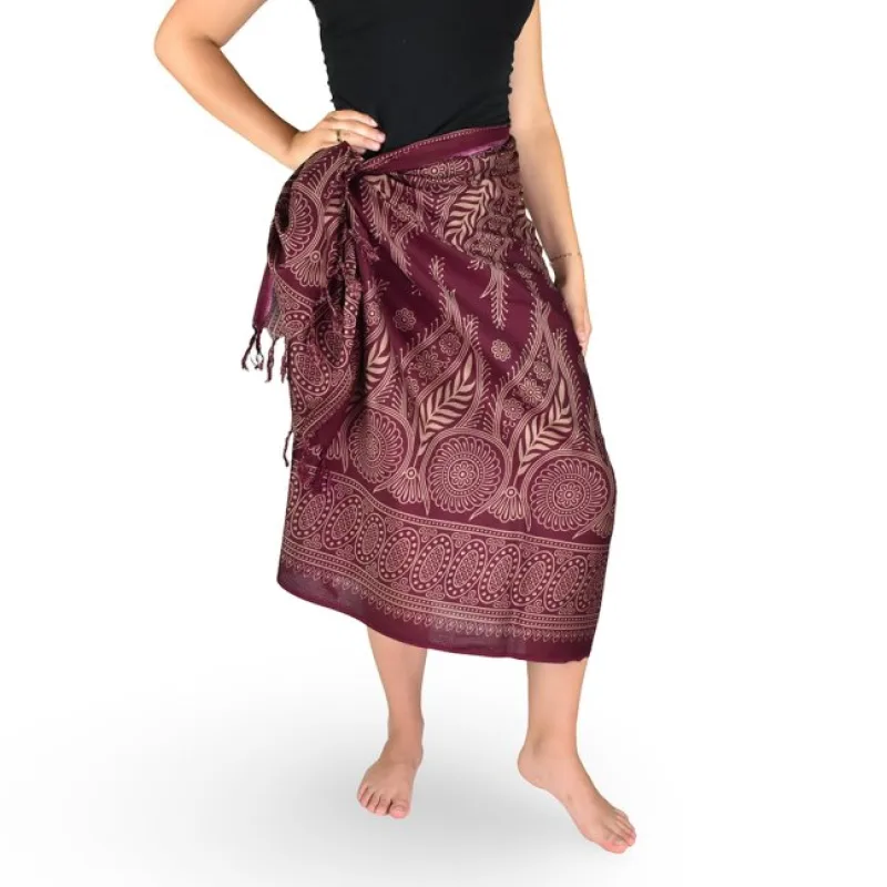Sarong - Pareo BUN, zahrada, vínový