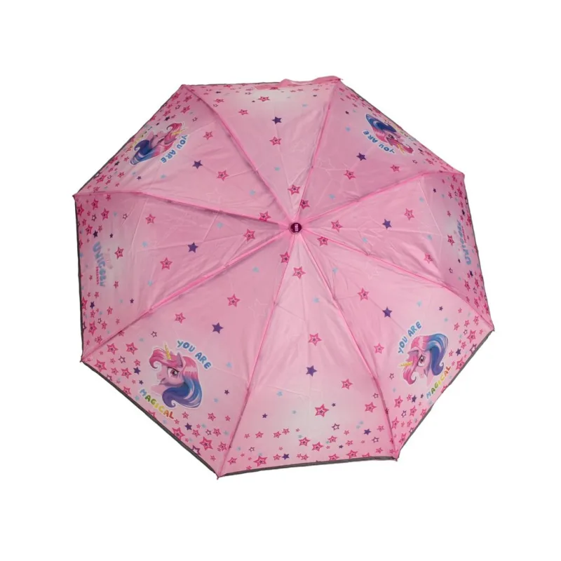 Dětský skládací deštník Jednorožec, růžový