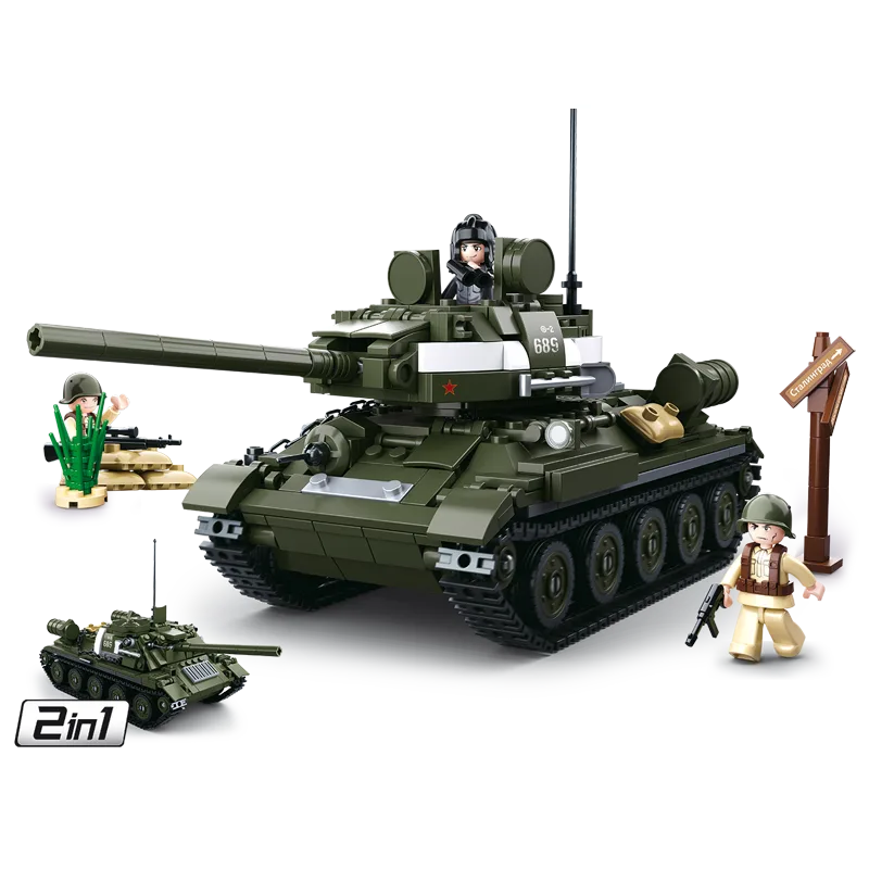 Sluban B0689 Sovietsky tank T-34/85 2v1