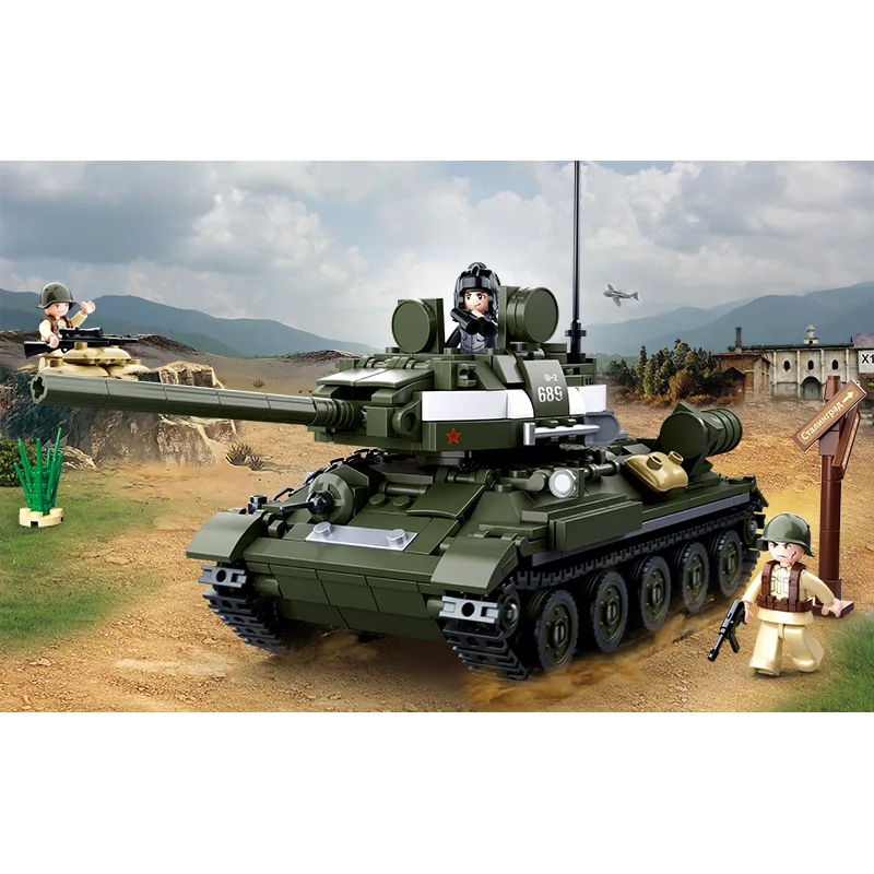 Sluban B0689 Sovietsky tank T-34/85 2v1