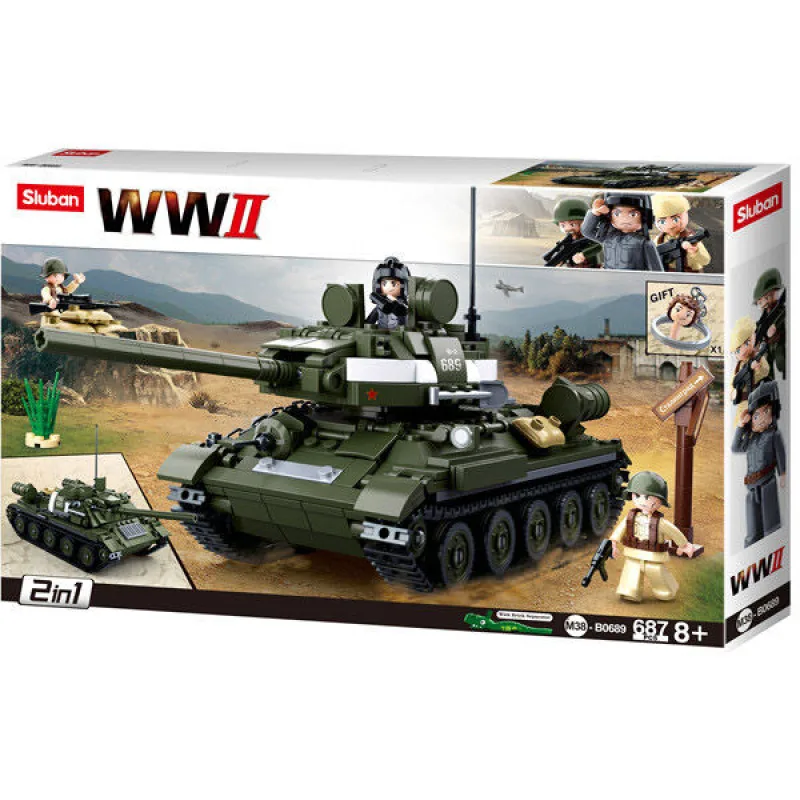Sluban B0689 Sovietsky tank T-34/85 2v1