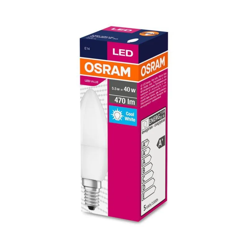 Osram Ziarovka LED ean3381 FR 060 non-dim, 8,5W/840 E27 4000K Value CLASSIC A
