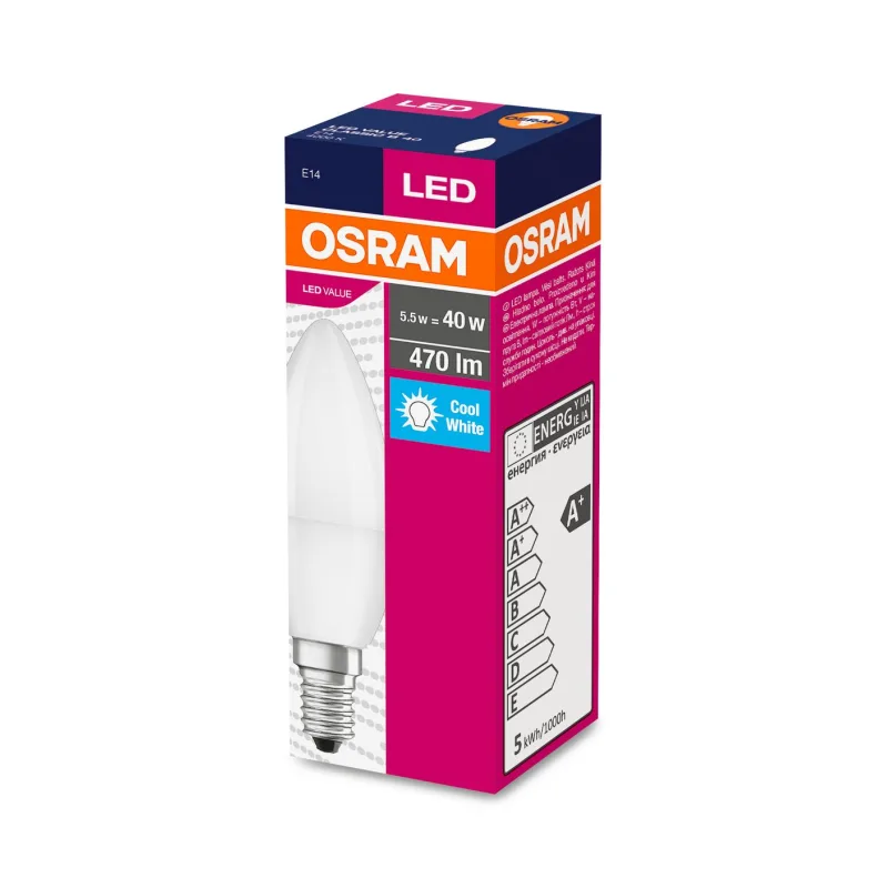 Osram Ziarovka LED ean3381 FR 060 non-dim, 8,5W/840 E27 4000K Value CLASSIC A