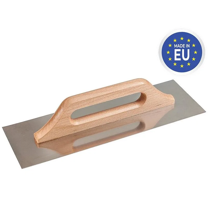 Hladítko Strend Pro Premium, s drev. rúčkou, 270x130 mm, 0,7 mm, rovné, nerez