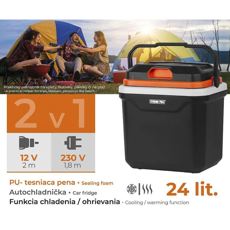 Autochladnička Strend Pro, 2v1, 24 lit, 230V/12V, PUR izolácia
