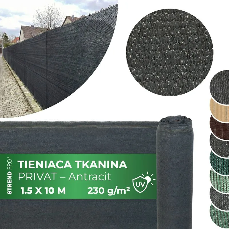 Tkanina PRIVAT.NET 1,5x10 m, HDPE, UV, 230 g/m2, 95%