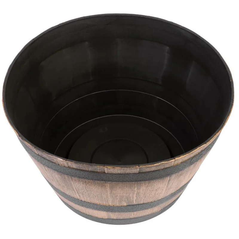 STREND PRO Kvetináč Woodeff 50x30 cm, zlatý, efekt dreva