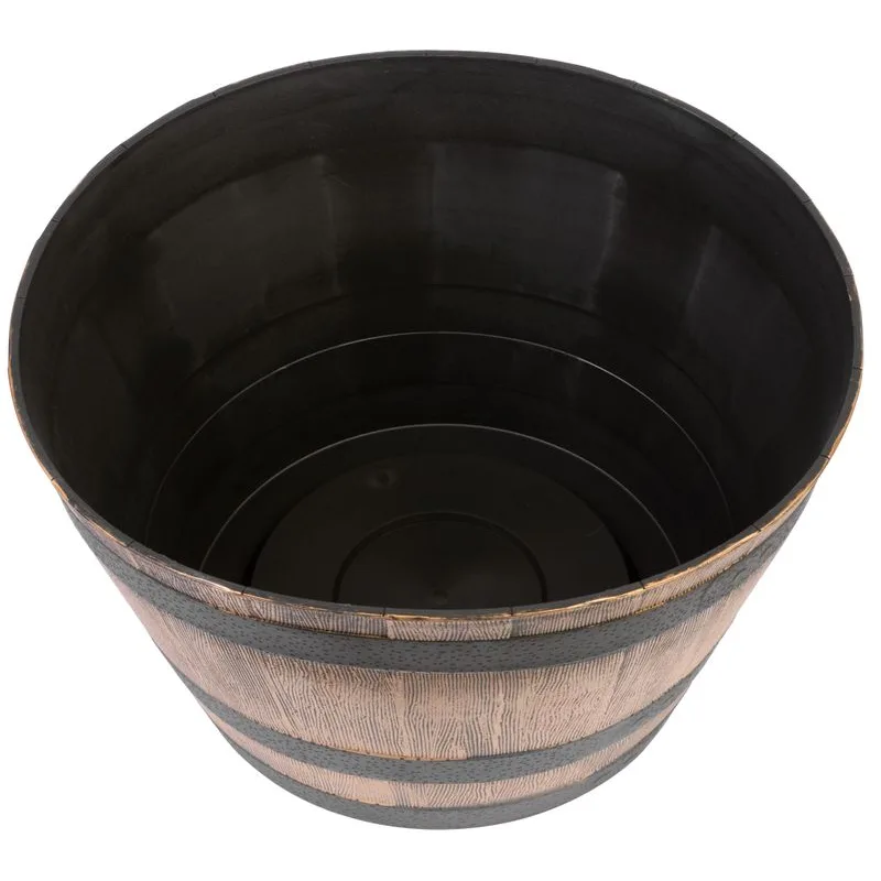 STREND PRO Kvetináč Woodeff 50x30 cm, zlatý, efekt dreva