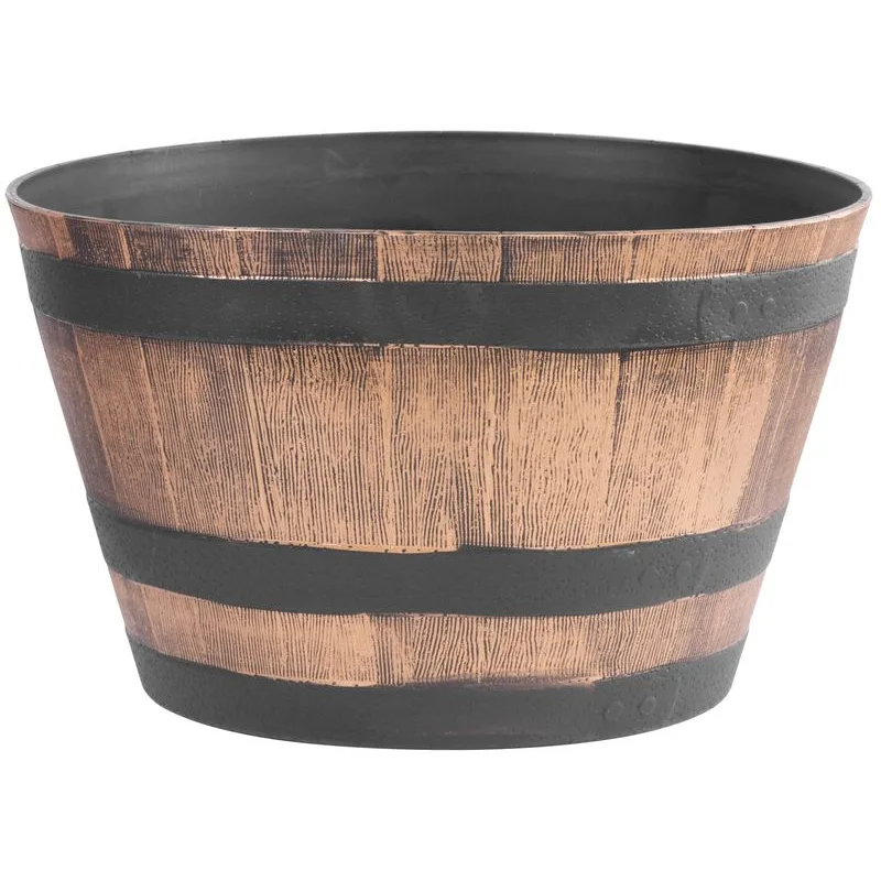 STREND PRO Kvetináč Woodeff 50x30 cm, zlatý, efekt dreva